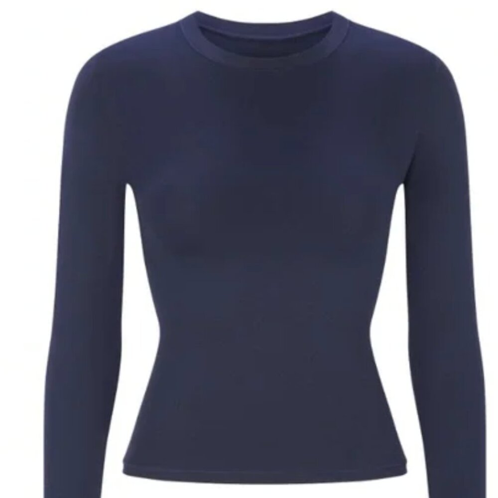 SKIMS LONG SLEEVE T-SHIRT Blue